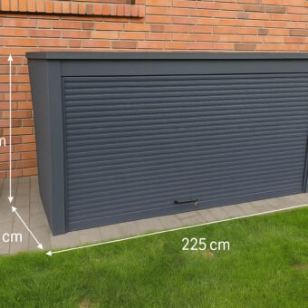 Detailansicht der stabilen Konstruktion aus pulverbeschichtetem Stahl